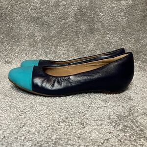 Clarks Artisan Alitay Susan Navy Leather Flats Size 7M